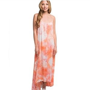 Lovestitch Tangerine Tie-Dye maxi dress
